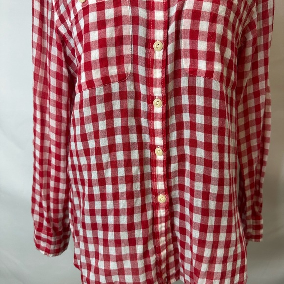 Ralph Lauren Denim and Supply Red/White Gingham long sleeve 💯 cotton Size L - Picture 4 of 13